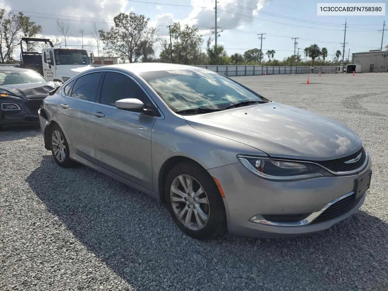 1C3CCCAB2FN758380 2015 Chrysler 200 Limited