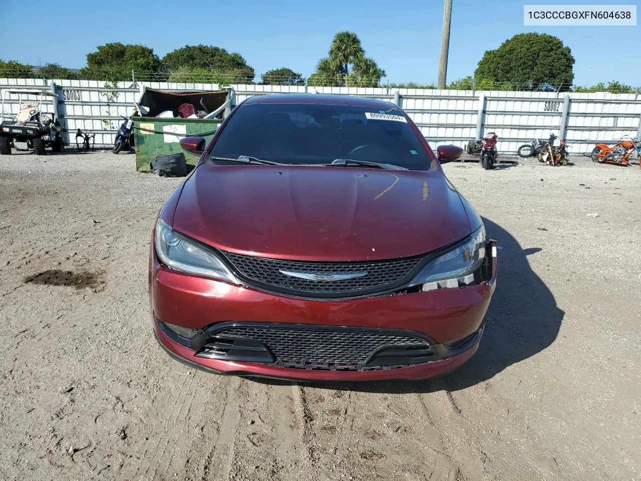 2015 Chrysler 200 S VIN: 1C3CCCBGXFN604638 Lot: 80993504