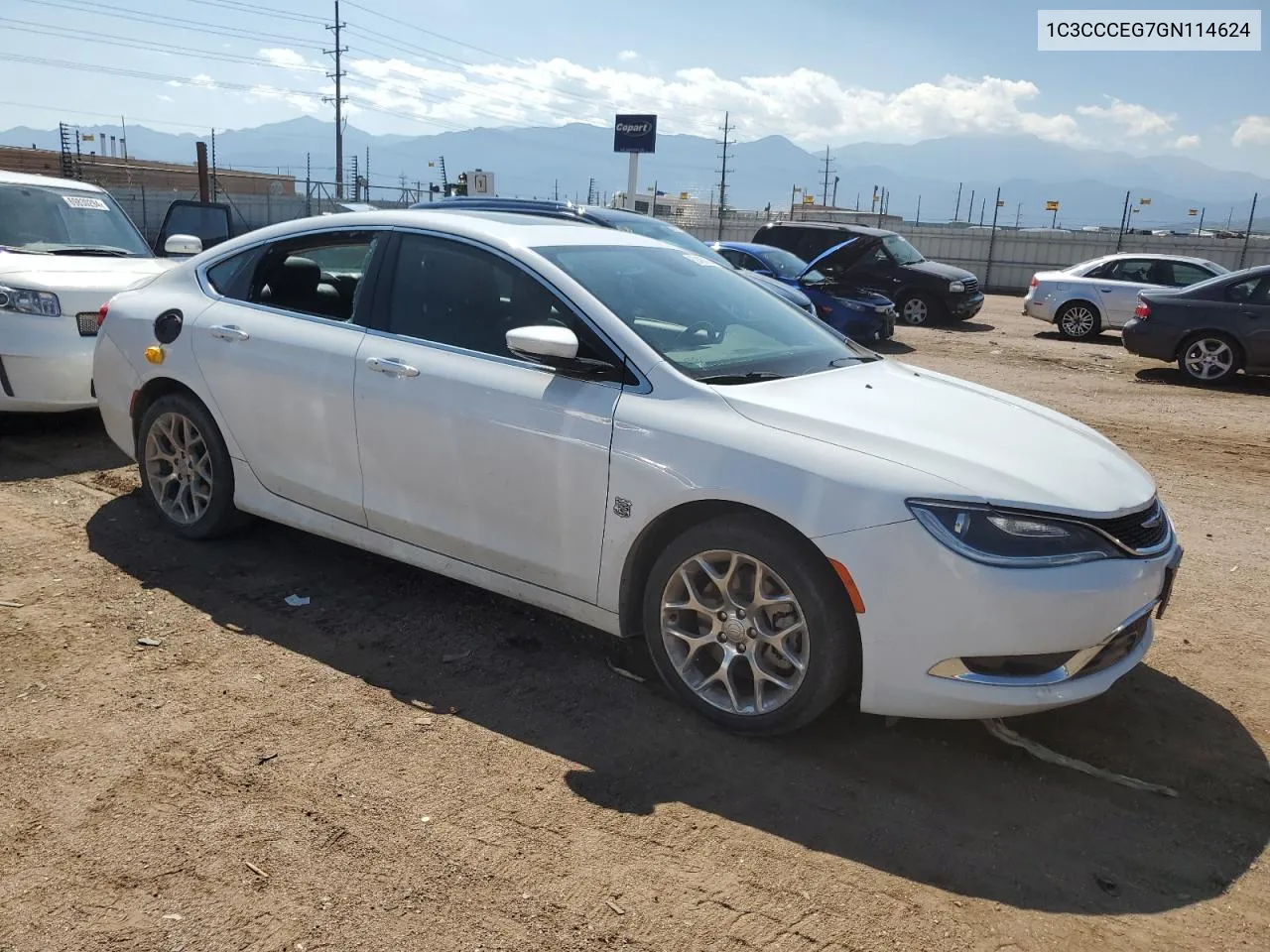 2016 Chrysler 200 C VIN: 1C3CCCEG7GN114624 Lot: 62480624