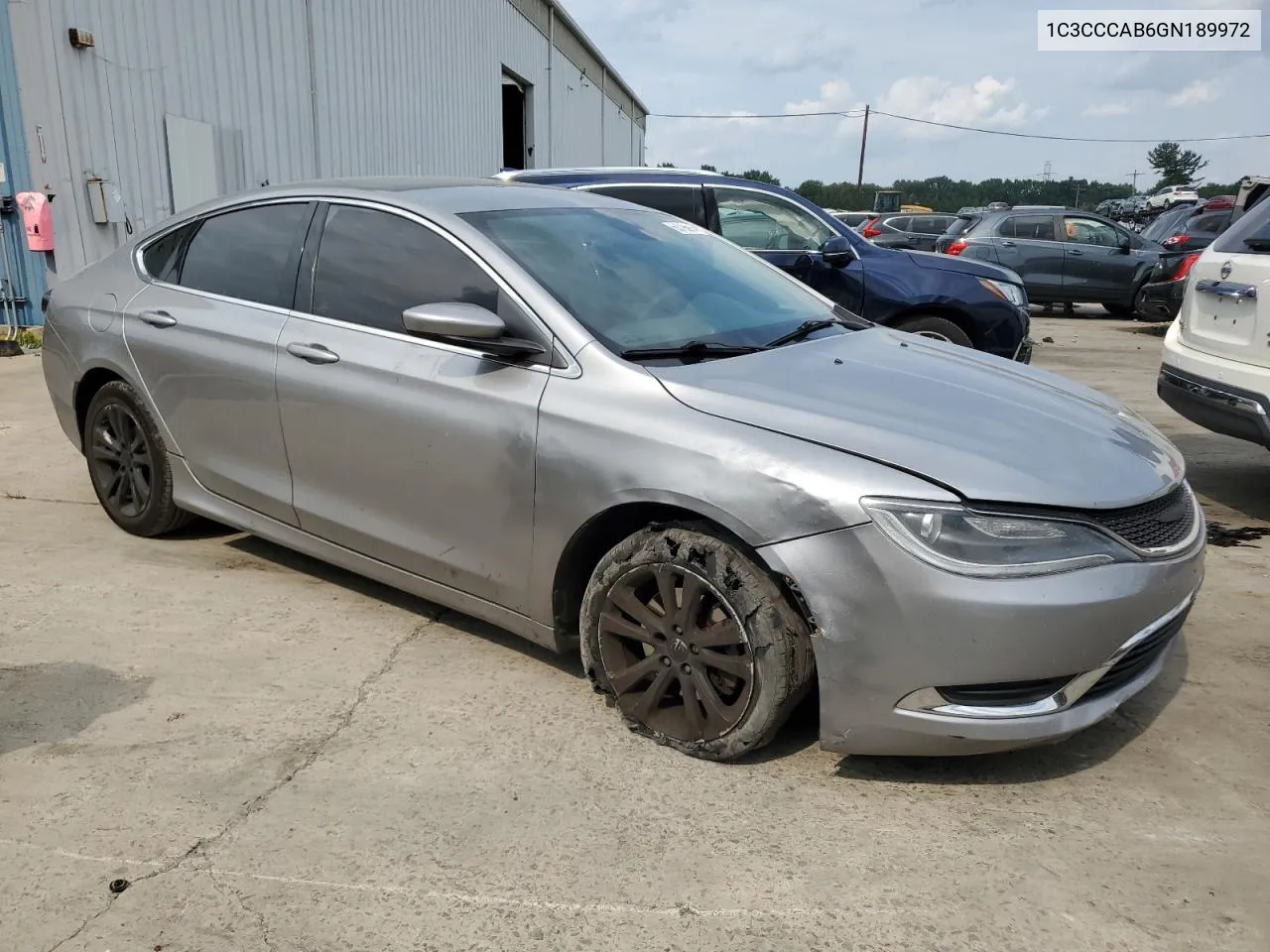 2016 Chrysler 200 Limited VIN: 1C3CCCAB6GN189972 Lot: 63796914