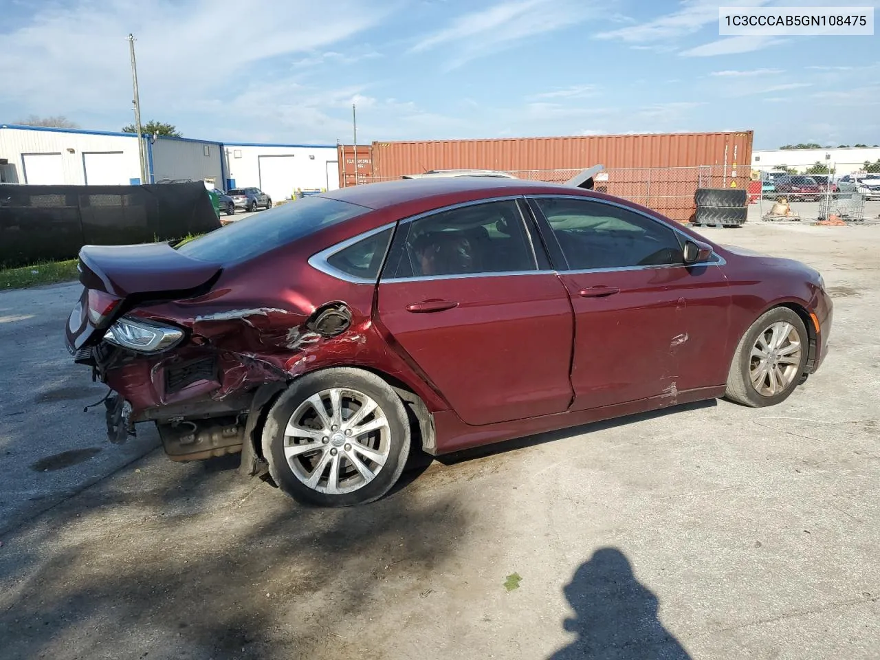 2016 Chrysler 200 Limited VIN: 1C3CCCAB5GN108475 Lot: 68018064