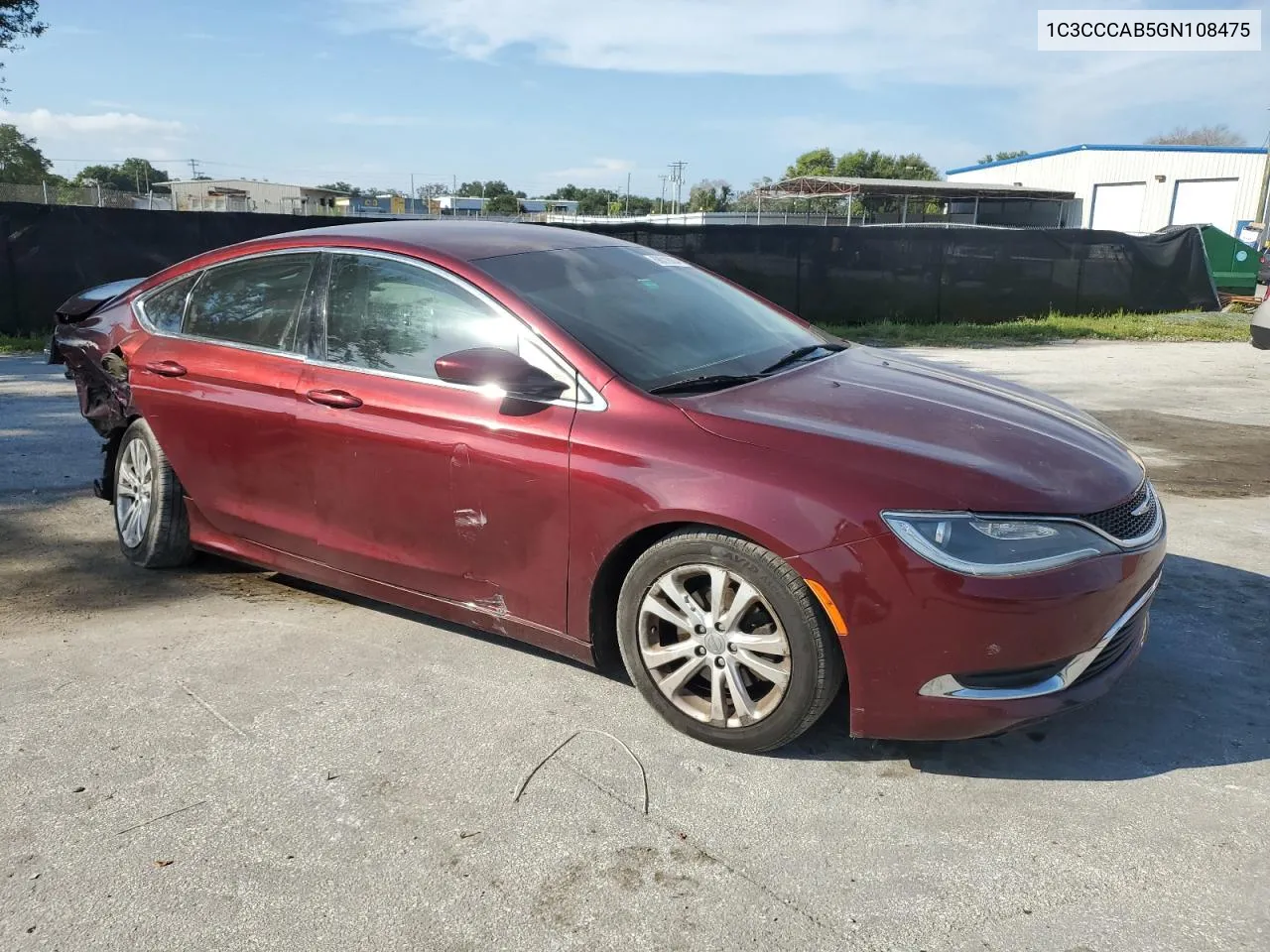 2016 Chrysler 200 Limited VIN: 1C3CCCAB5GN108475 Lot: 68018064