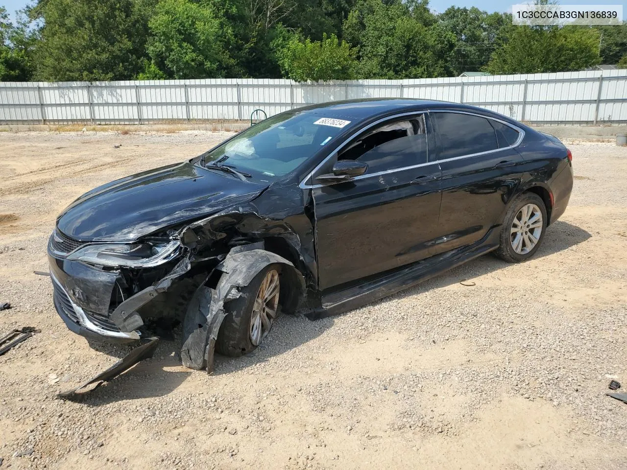 2016 Chrysler 200 Limited VIN: 1C3CCCAB3GN136839 Lot: 68376234