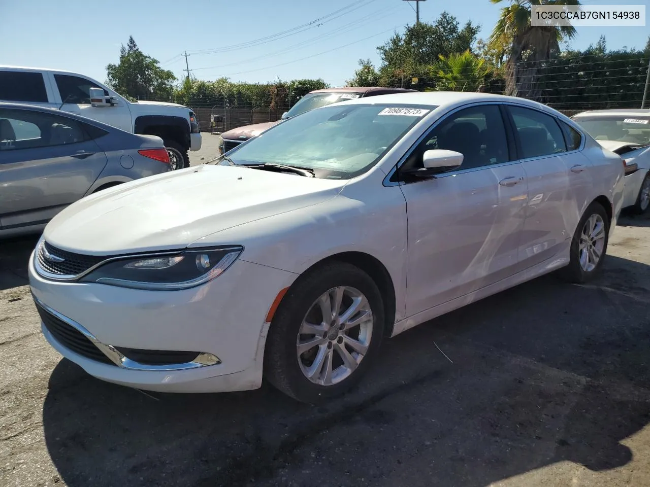 2016 Chrysler 200 Limited VIN: 1C3CCCAB7GN154938 Lot: 70987573