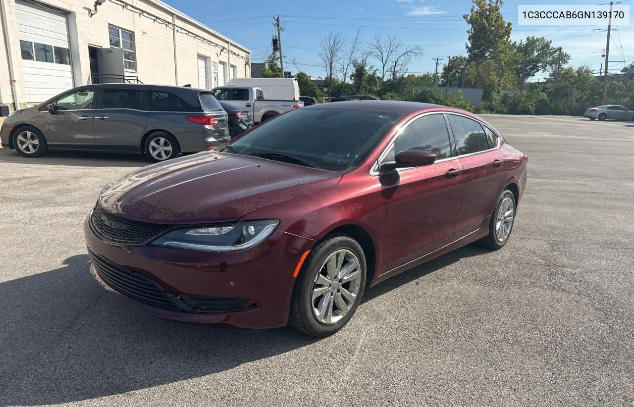 1C3CCCAB6GN139170 2016 Chrysler 200 Limited