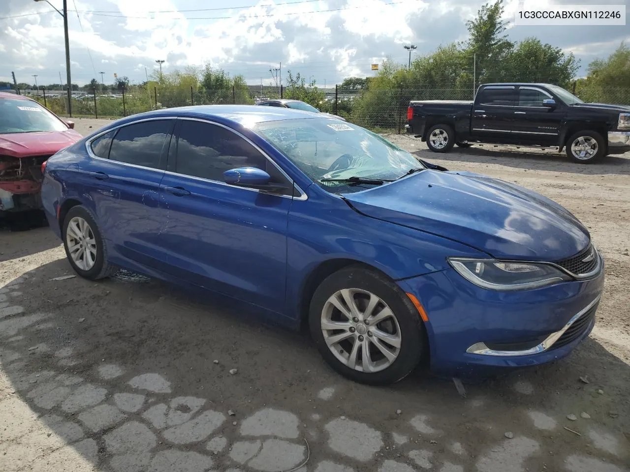 2016 Chrysler 200 Limited VIN: 1C3CCCABXGN112246 Lot: 72640534