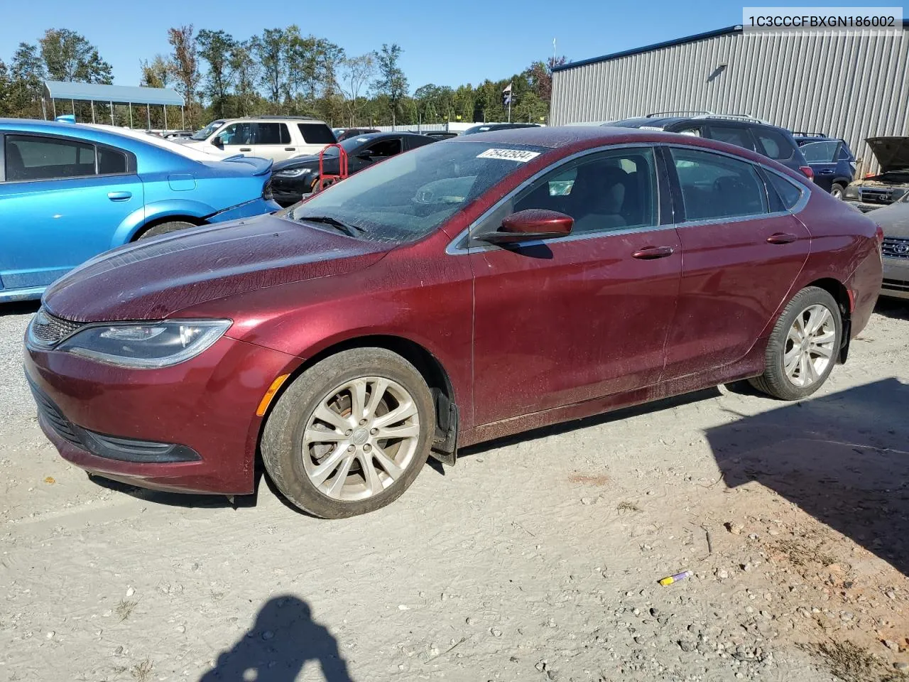 2016 Chrysler 200 Lx VIN: 1C3CCCFBXGN186002 Lot: 75432934