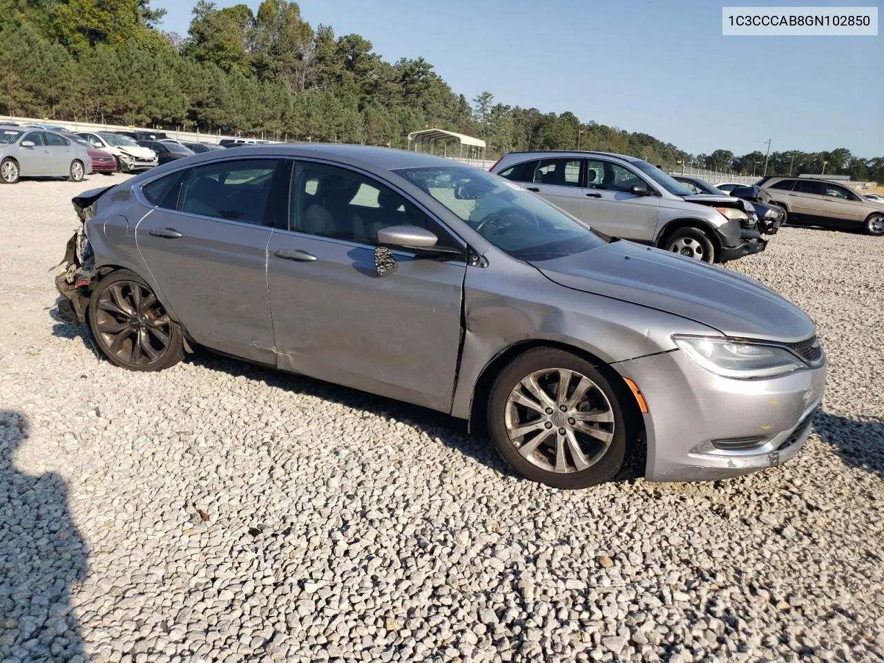 2016 Chrysler 200 Limited VIN: 1C3CCCAB8GN102850 Lot: 75924254