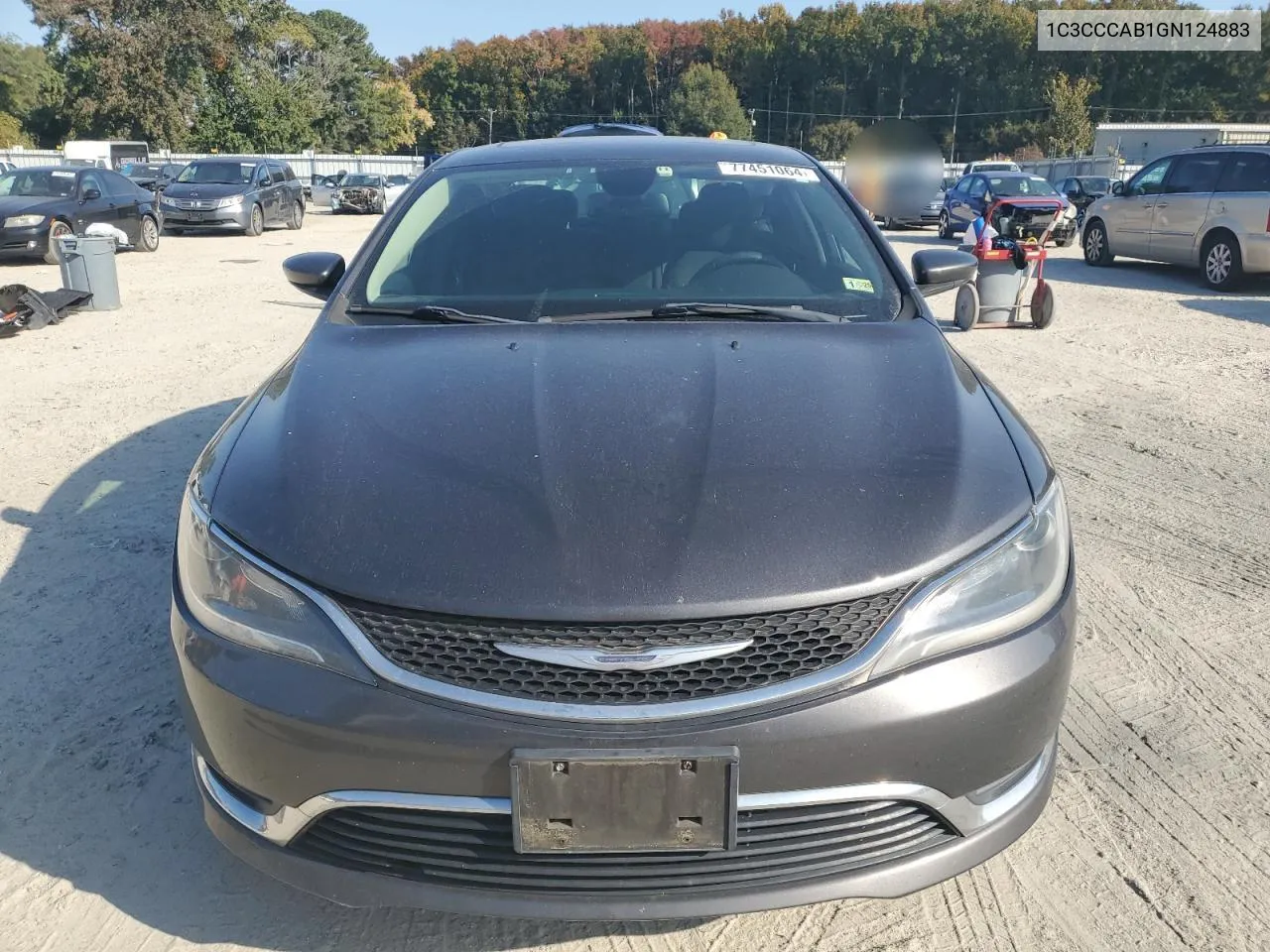 2016 Chrysler 200 Limited VIN: 1C3CCCAB1GN124883 Lot: 77451064