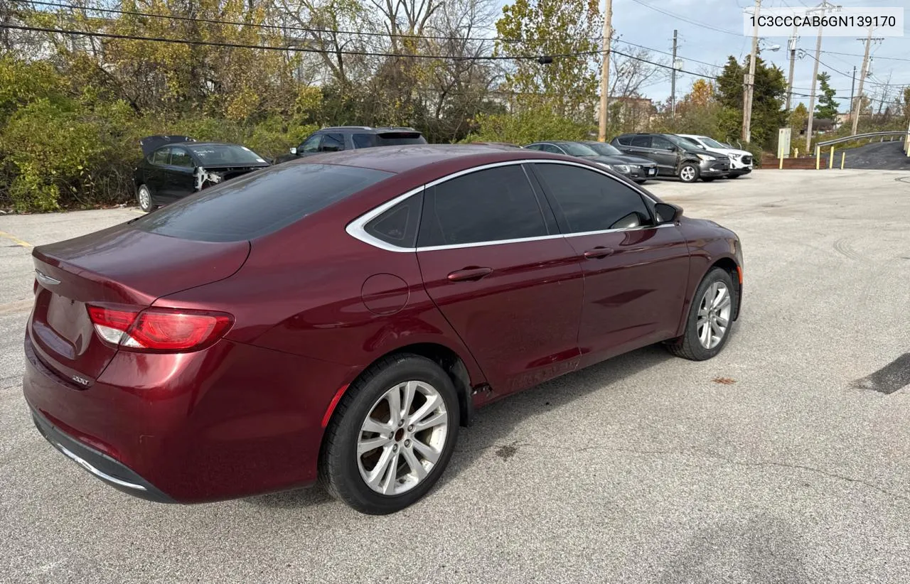 1C3CCCAB6GN139170 2016 Chrysler 200 Limited