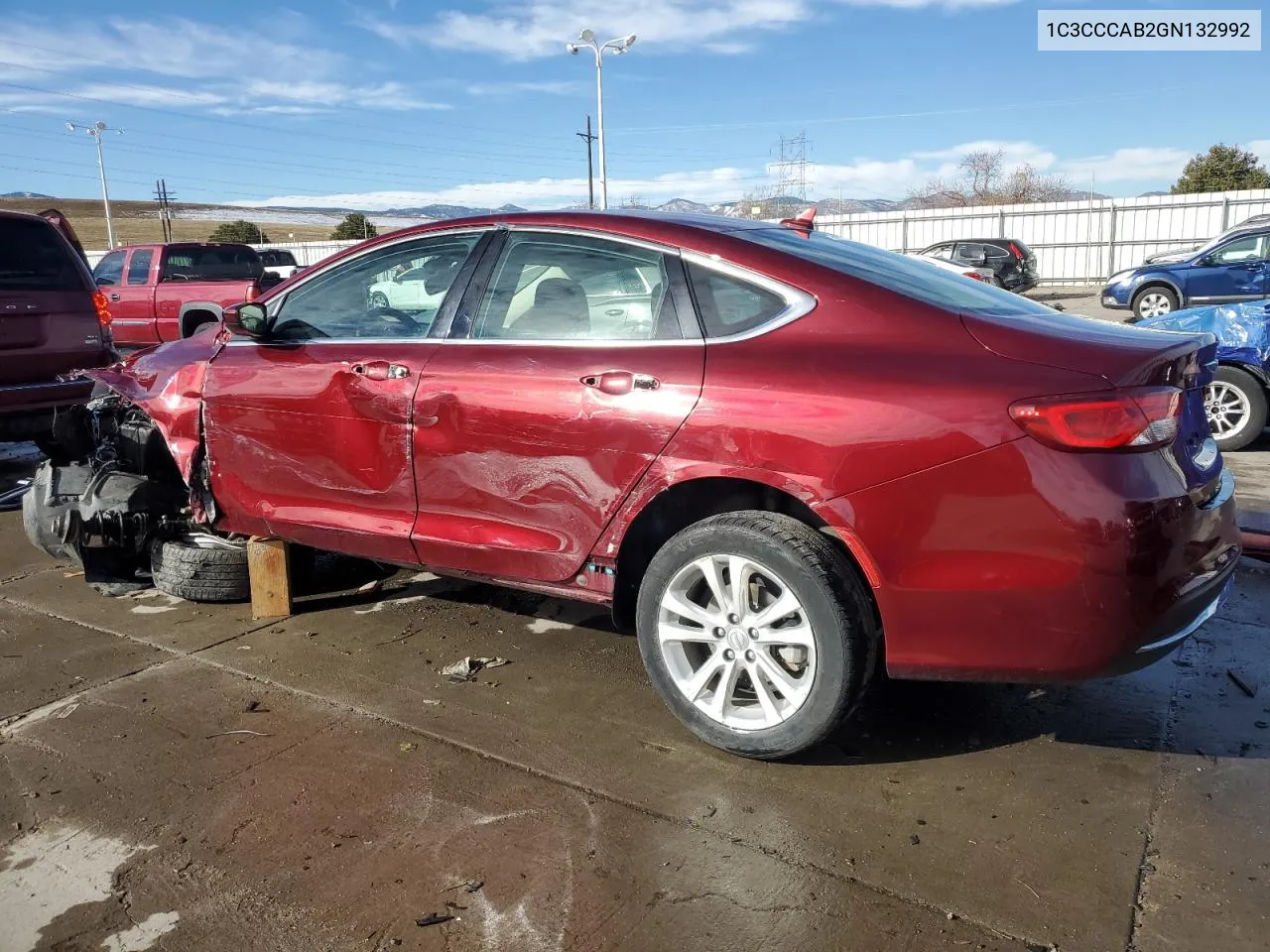 2016 Chrysler 200 Limited VIN: 1C3CCCAB2GN132992 Lot: 80331504