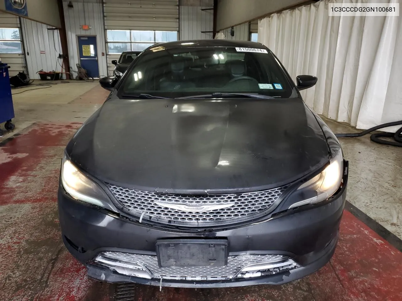 2016 Chrysler 200 S VIN: 1C3CCCDG2GN100681 Lot: 81500674