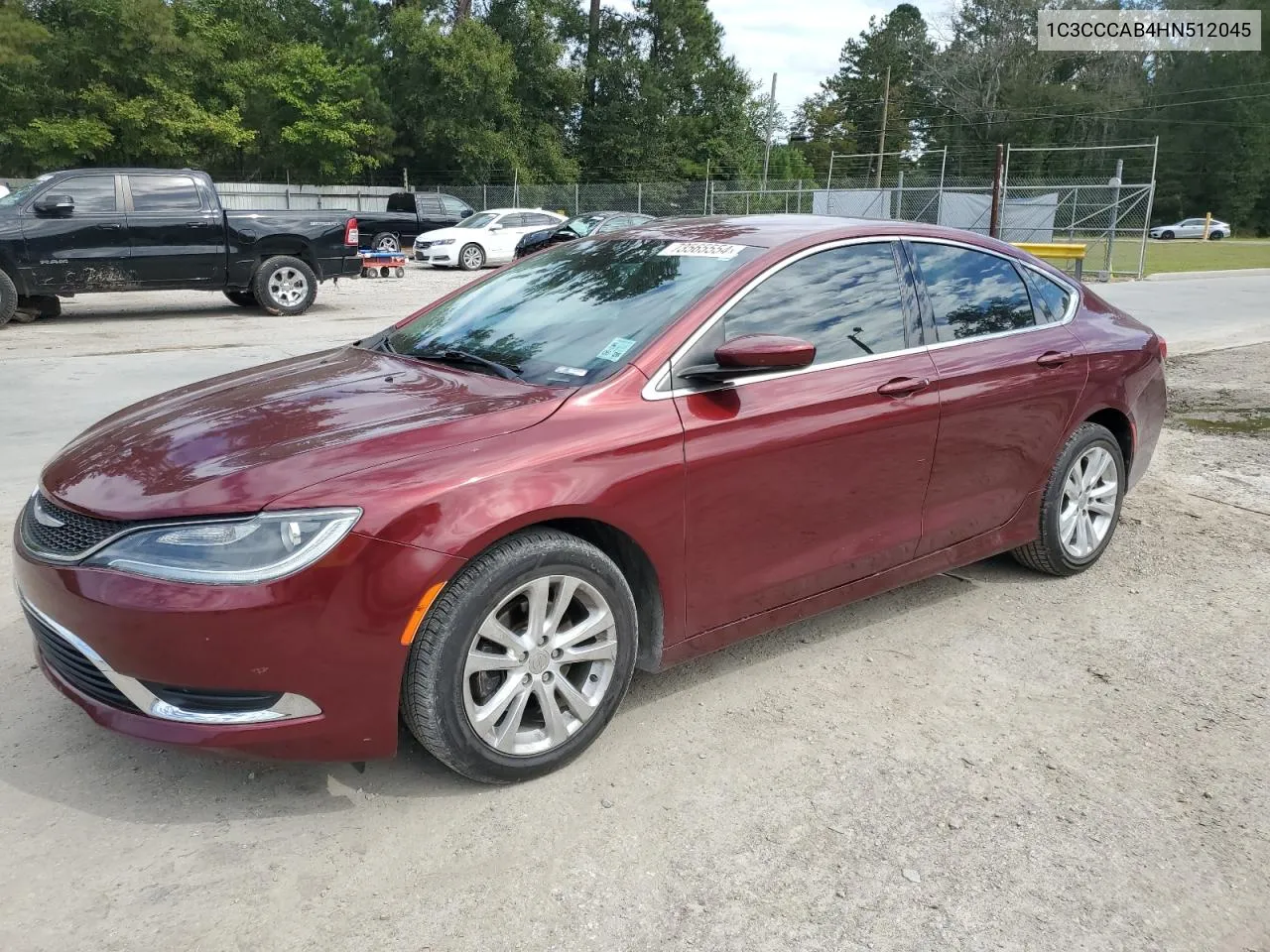 2017 Chrysler 200 Limited VIN: 1C3CCCAB4HN512045 Lot: 73565554