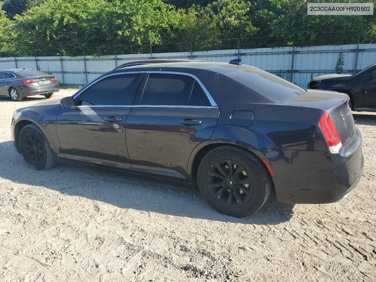 2015 Chrysler 300 Limited VIN: 2C3CCAAG0FH920502 Lot: 59349834