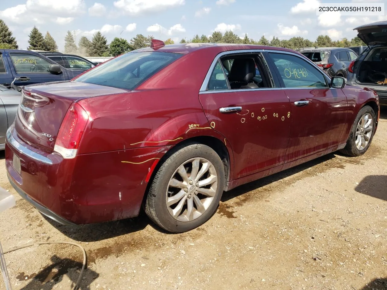 2016 Chrysler 300C VIN: 2C3CCAKG5GH191218 Lot: 68716364