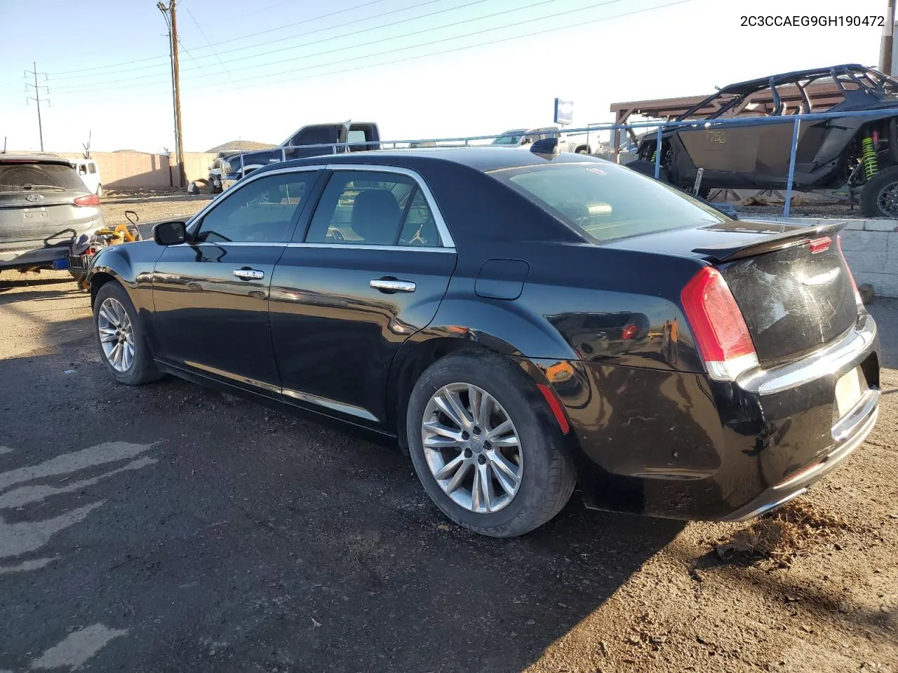 2016 Chrysler 300C VIN: 2C3CCAEG9GH190472 Lot: 77488844