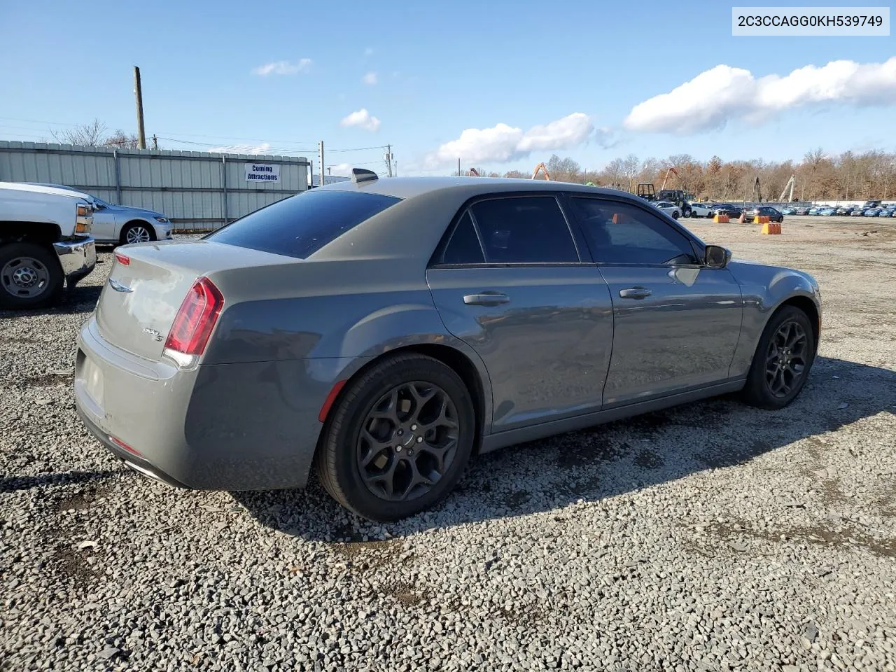 2019 Chrysler 300 S VIN: 2C3CCAGG0KH539749 Lot: 79962944