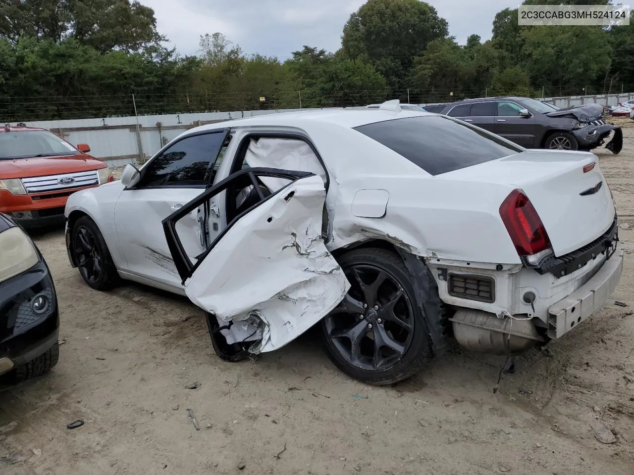 2021 Chrysler 300 S VIN: 2C3CCABG3MH524124 Lot: 72306384