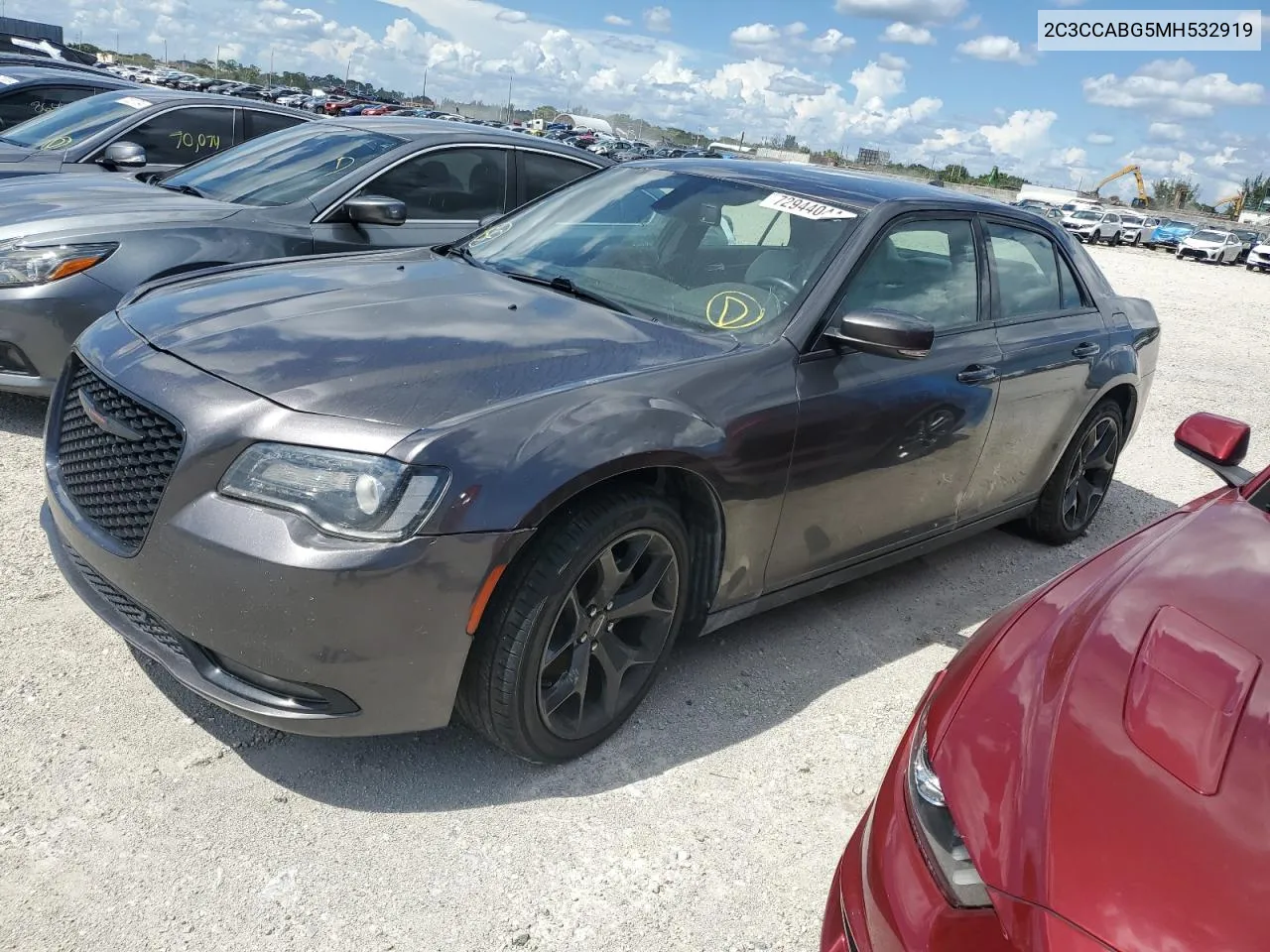 2021 Chrysler 300 S VIN: 2C3CCABG5MH532919 Lot: 72944044