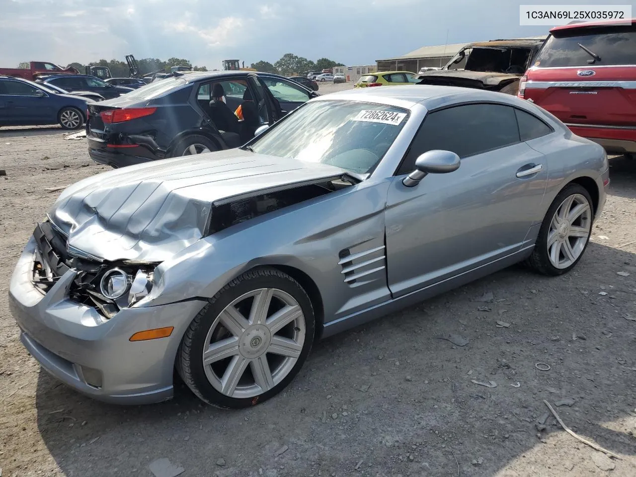 2005 Chrysler Crossfire Limited VIN: 1C3AN69L25X035972 Lot: 72862624