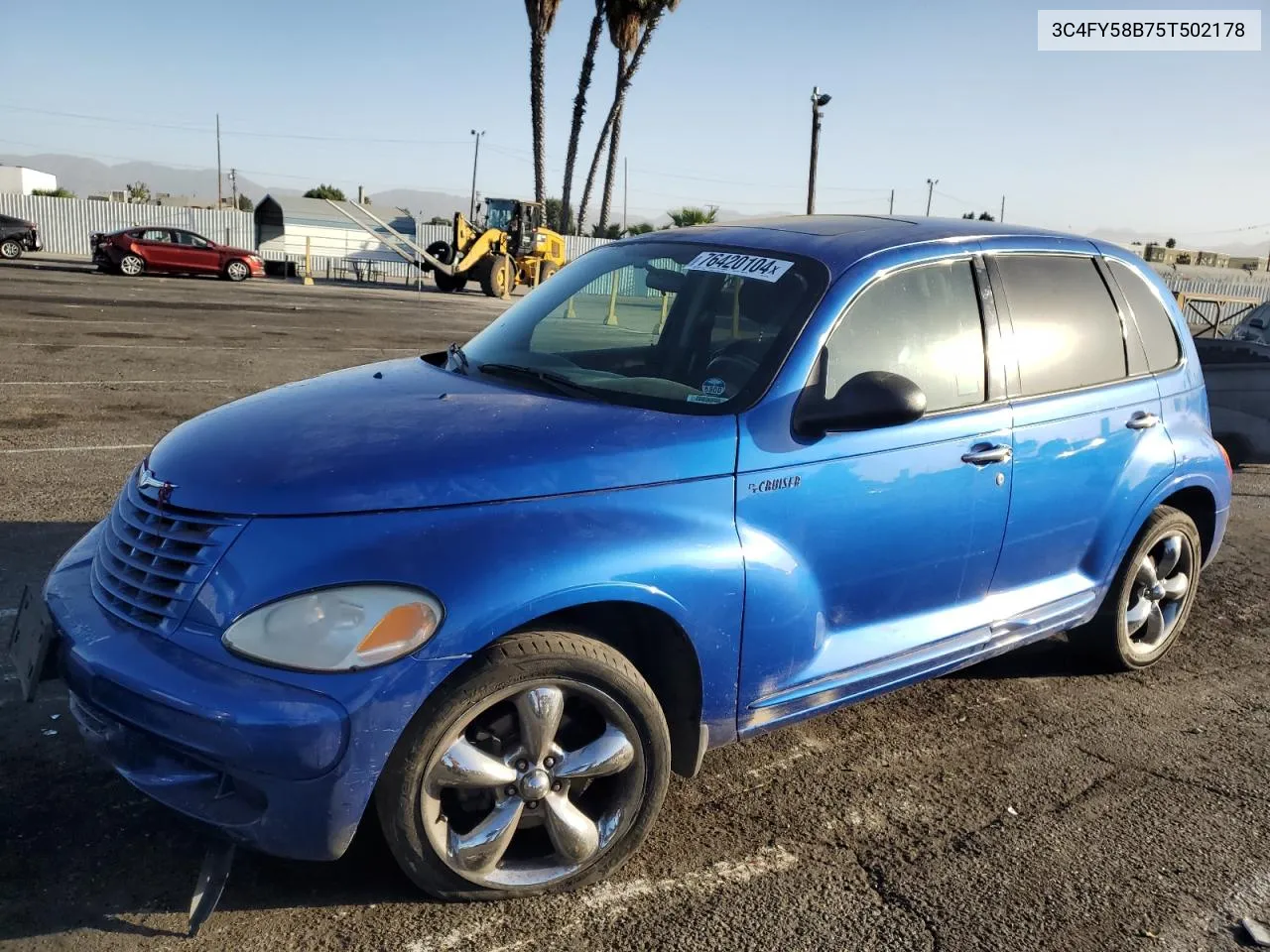 2005 Chrysler Pt Cruiser Touring VIN: 3C4FY58B75T502178 Lot: 76420104