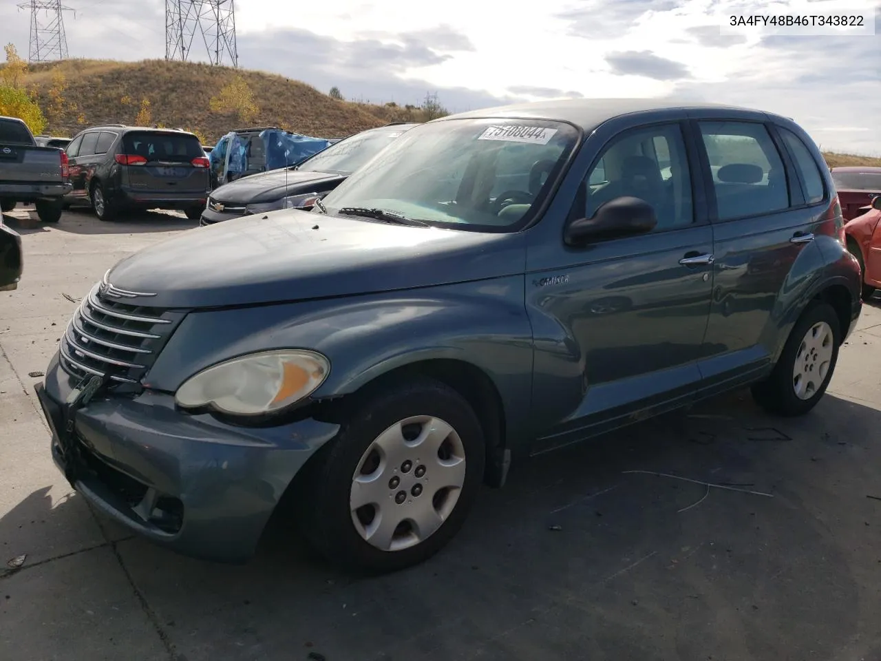 2006 Chrysler Pt Cruiser VIN: 3A4FY48B46T343822 Lot: 75108044