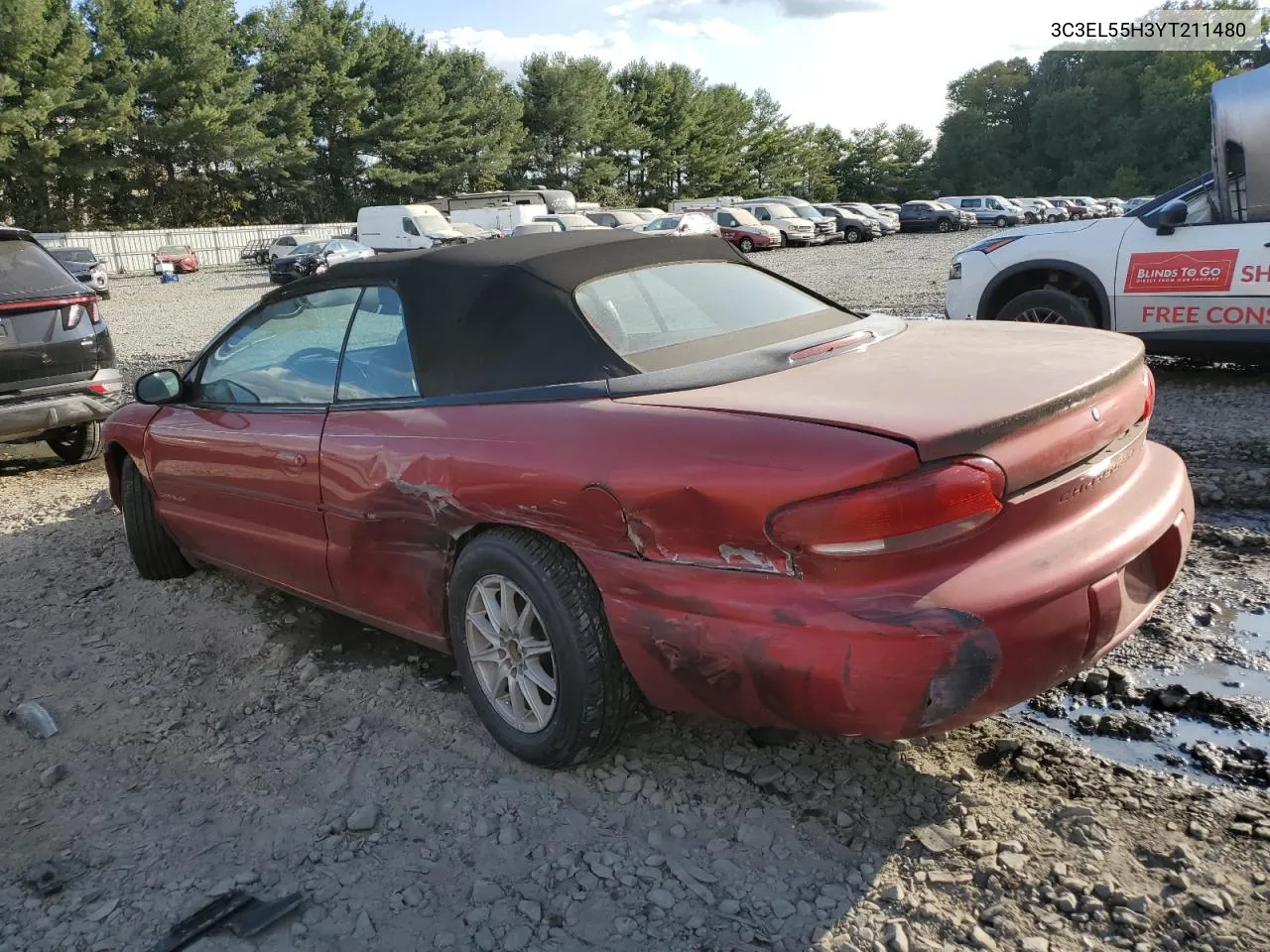 3C3EL55H3YT211480 2000 Chrysler Sebring Jxi