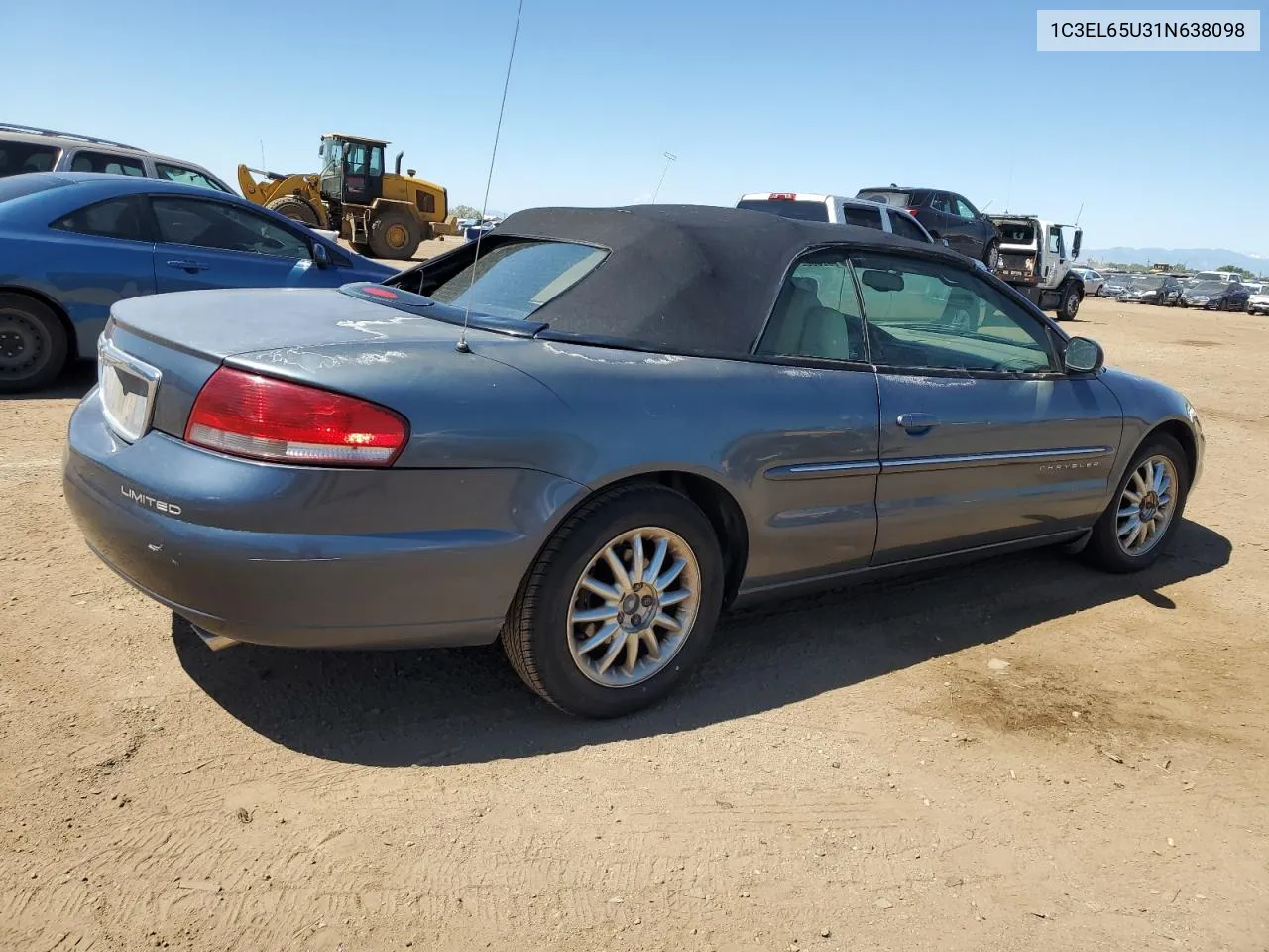 2001 Chrysler Sebring Limited VIN: 1C3EL65U31N638098 Lot: 60268024