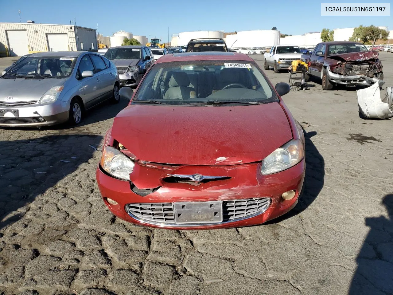 2001 Chrysler Sebring Lxi VIN: 1C3AL56U51N651197 Lot: 74349244