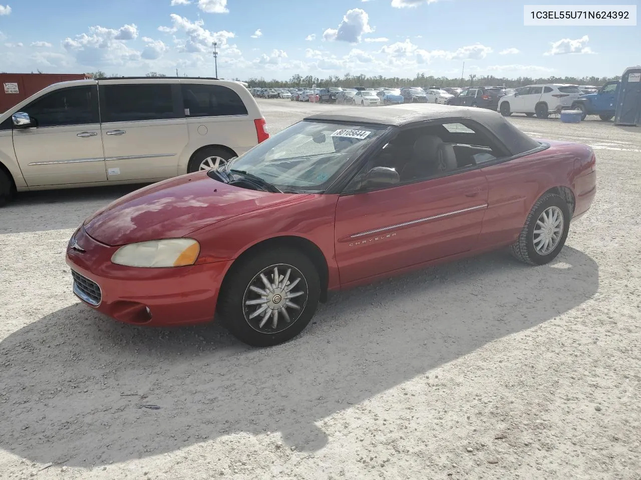 2001 Chrysler Sebring Lxi VIN: 1C3EL55U71N624392 Lot: 80105644