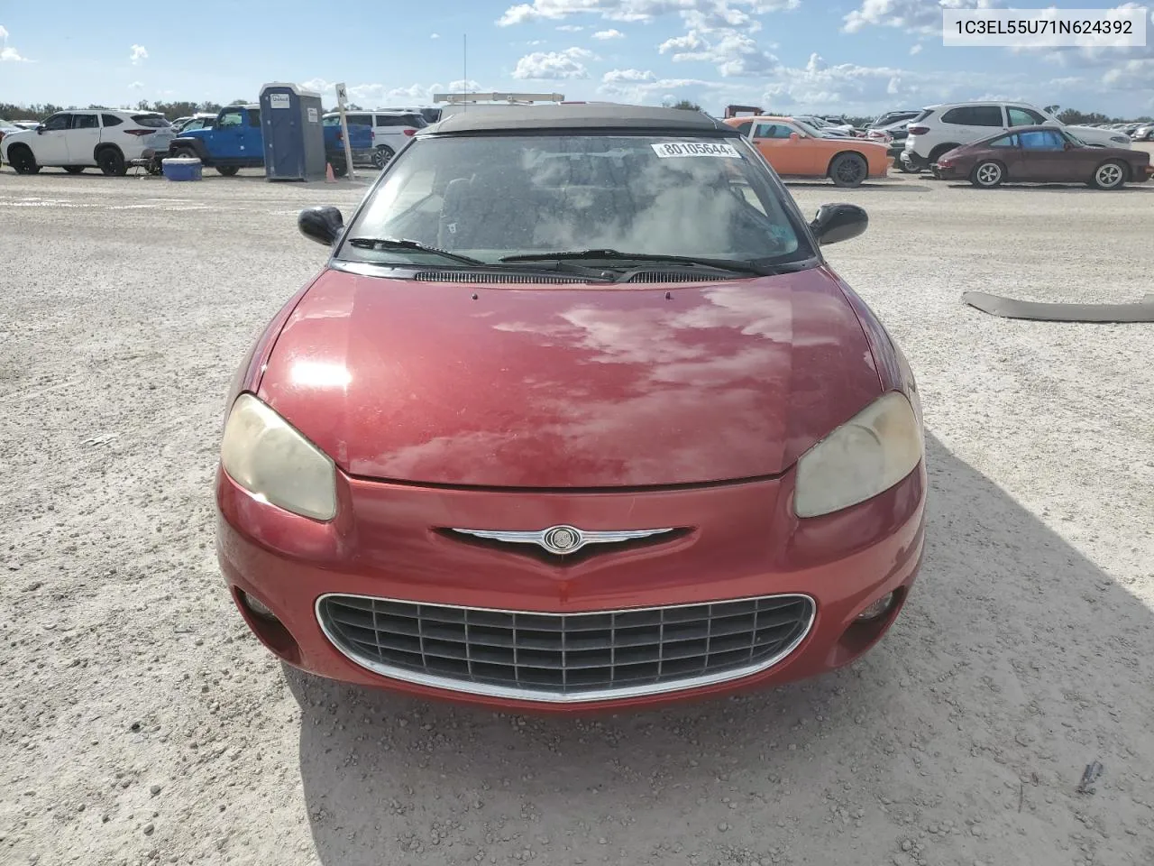 2001 Chrysler Sebring Lxi VIN: 1C3EL55U71N624392 Lot: 80105644