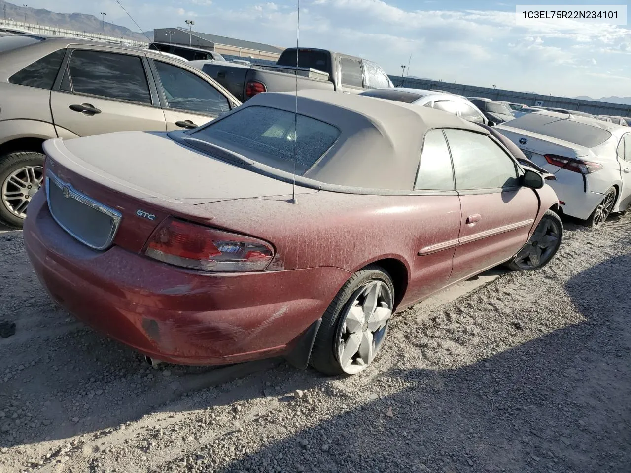 2002 Chrysler Sebring Gtc VIN: 1C3EL75R22N234101 Lot: 63341294