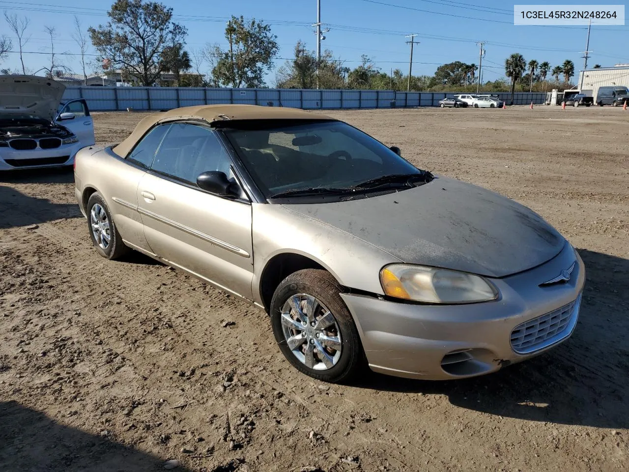 2002 Chrysler Sebring Lx VIN: 1C3EL45R32N248264 Lot: 78304384