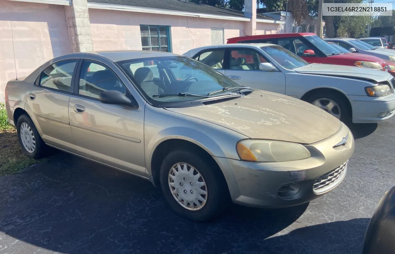 2002 Chrysler Sebring Lx VIN: 1C3EL46R22N218851 Lot: 80727914