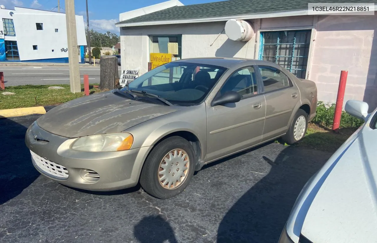 2002 Chrysler Sebring Lx VIN: 1C3EL46R22N218851 Lot: 80727914