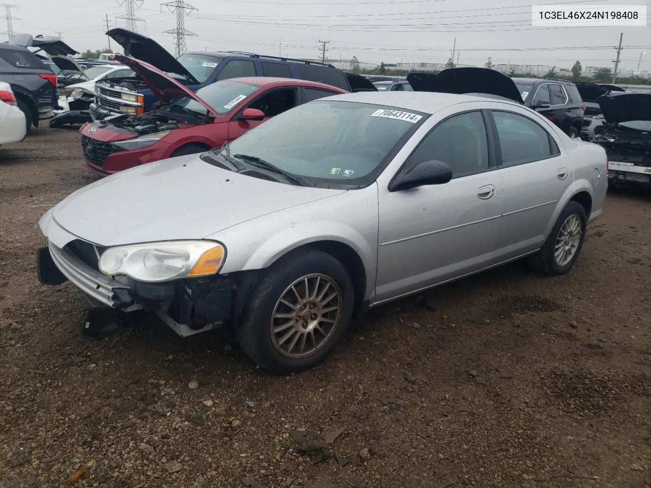 2004 Chrysler Sebring Lx VIN: 1C3EL46X24N198408 Lot: 70643114