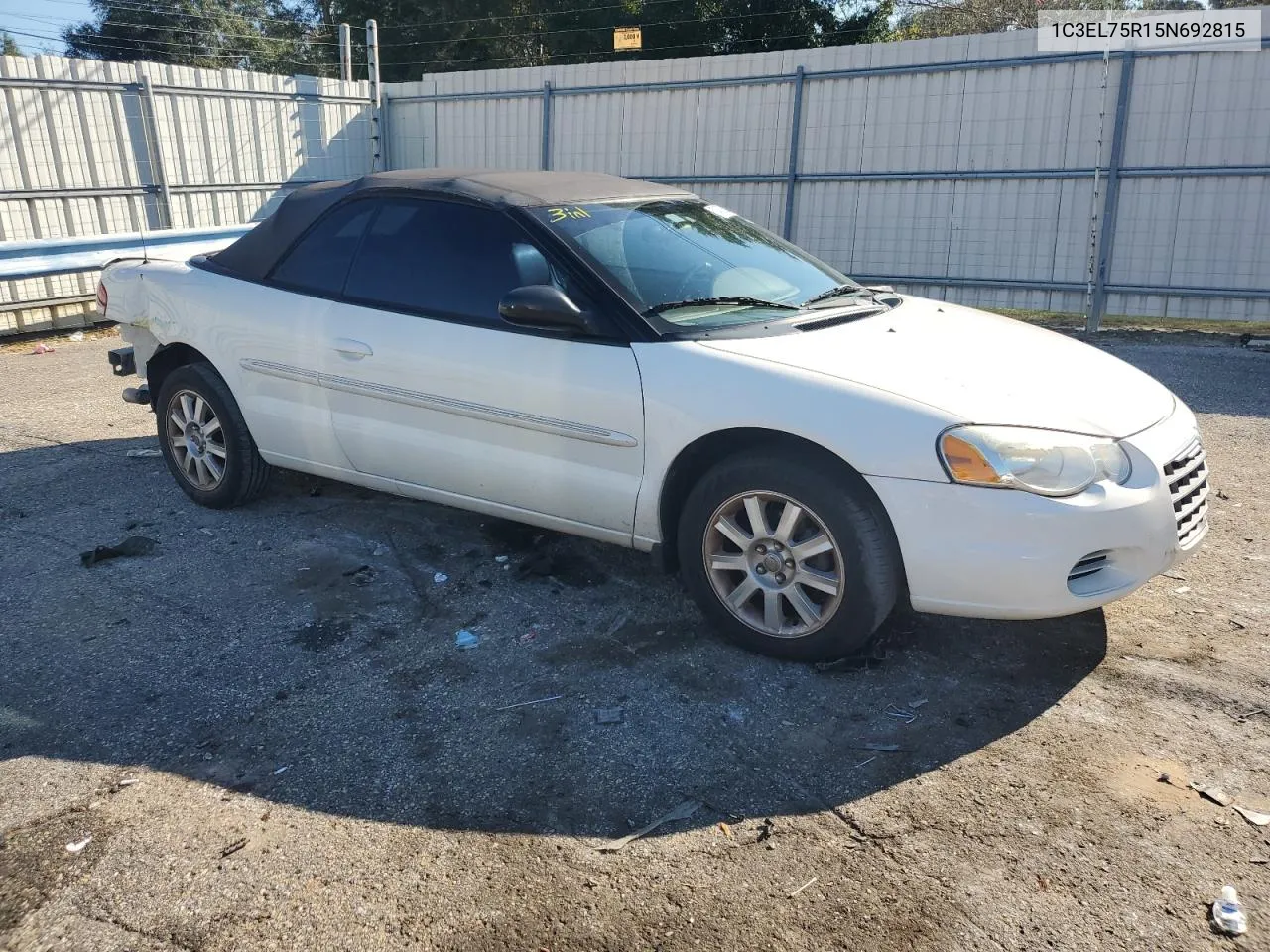 2005 Chrysler Sebring Gtc VIN: 1C3EL75R15N692815 Lot: 74032094