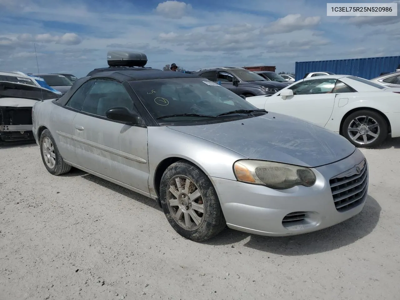 2005 Chrysler Sebring Gtc VIN: 1C3EL75R25N520986 Lot: 75333834