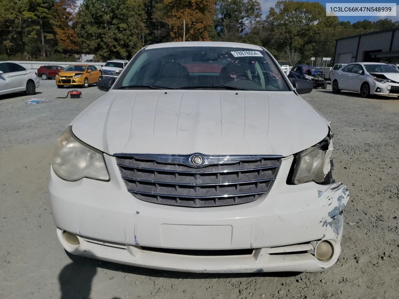 2007 Chrysler Sebring Limited VIN: 1C3LC66K47N548939 Lot: 78878654