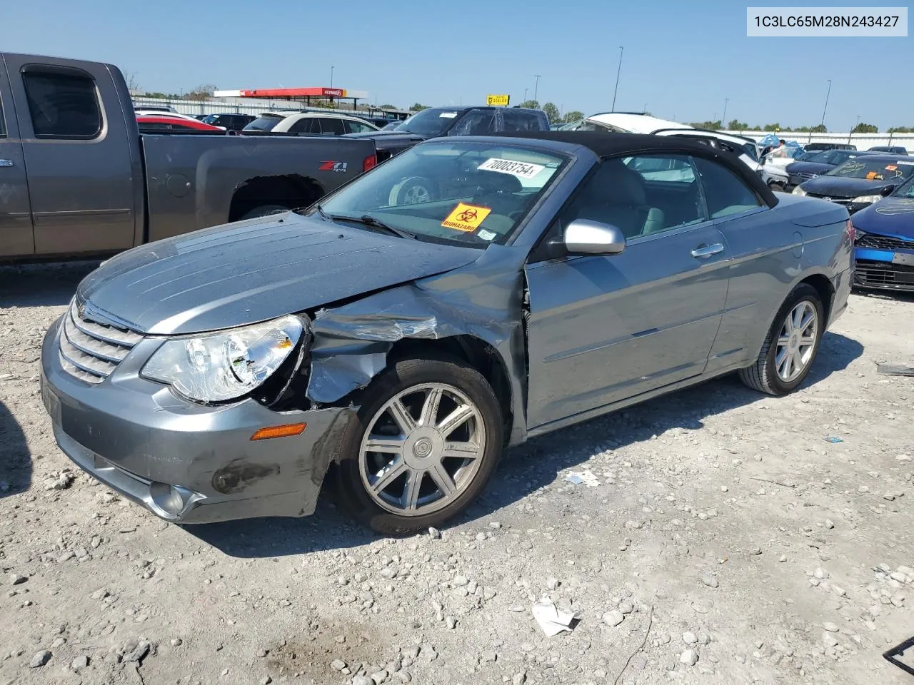 2008 Chrysler Sebring Limited VIN: 1C3LC65M28N243427 Lot: 70003754