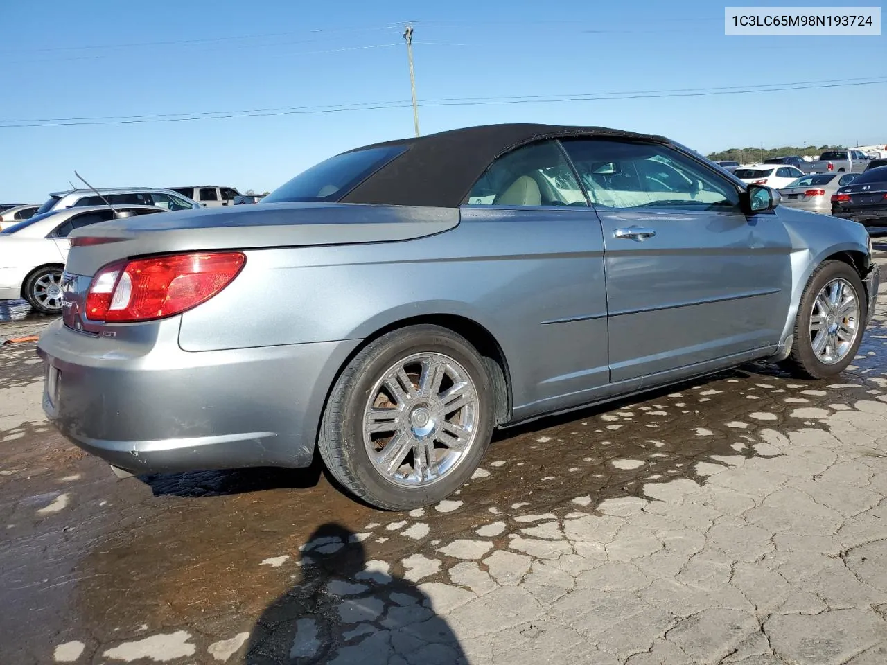 2008 Chrysler Sebring Limited VIN: 1C3LC65M98N193724 Lot: 75231124