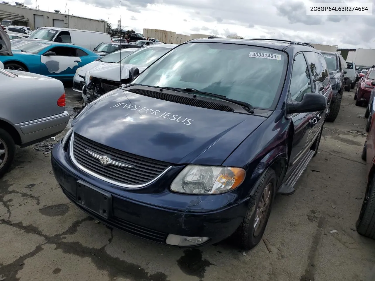 2003 Chrysler Town & Country Limited VIN: 2C8GP64L63R274684 Lot: 40301454