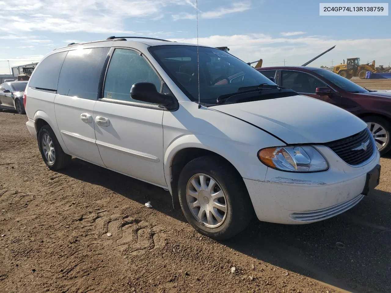 2003 Chrysler Town & Country Ex VIN: 2C4GP74L13R138759 Lot: 65498184