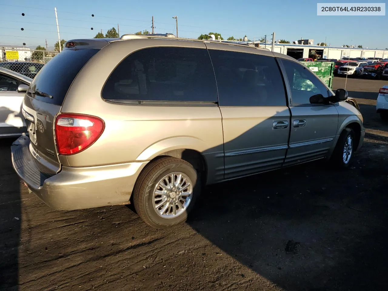 2003 Chrysler Town & Country Limited VIN: 2C8GT64L43R230338 Lot: 71312804