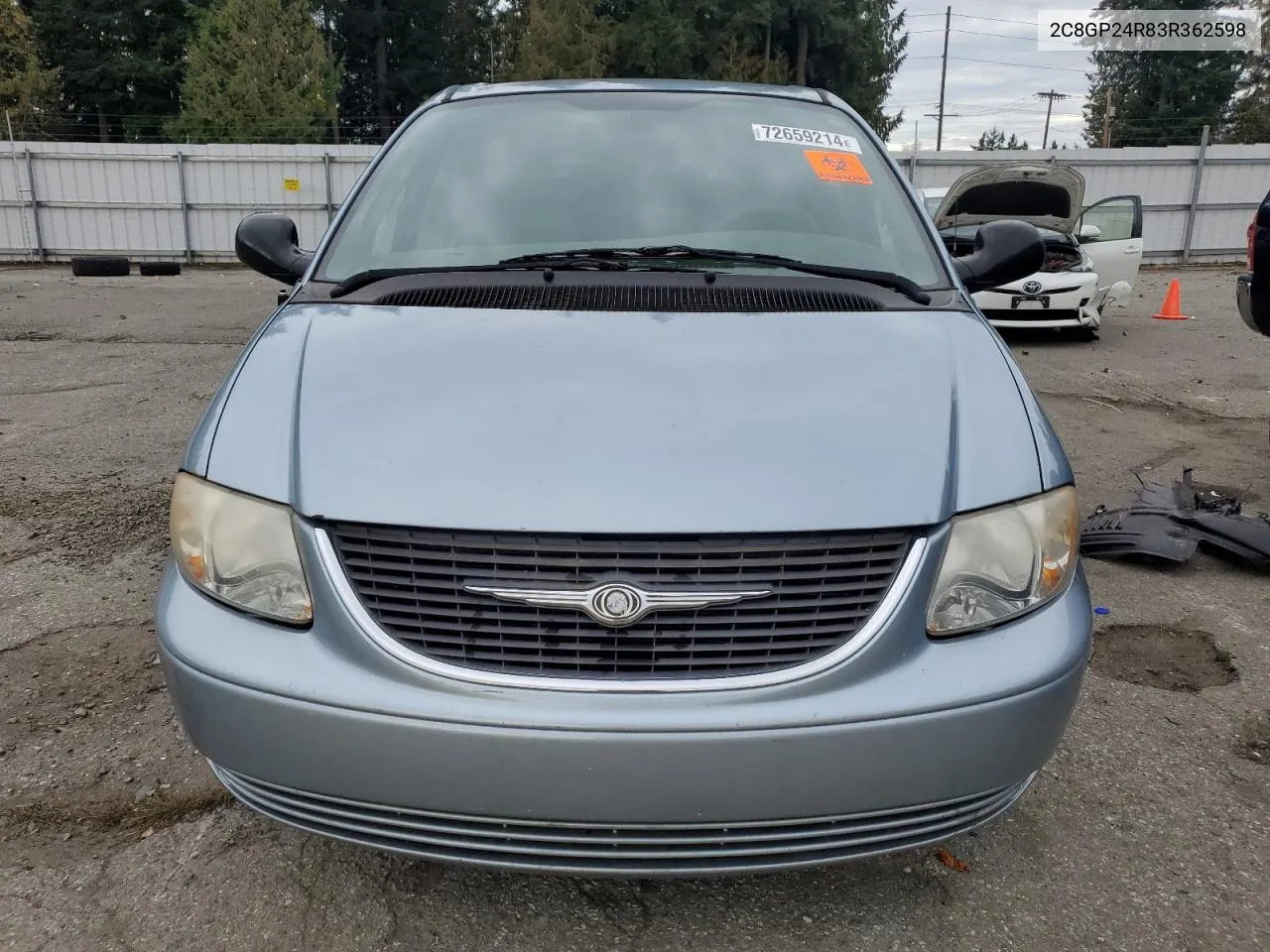 2003 Chrysler Town & Country VIN: 2C8GP24R83R362598 Lot: 72659214