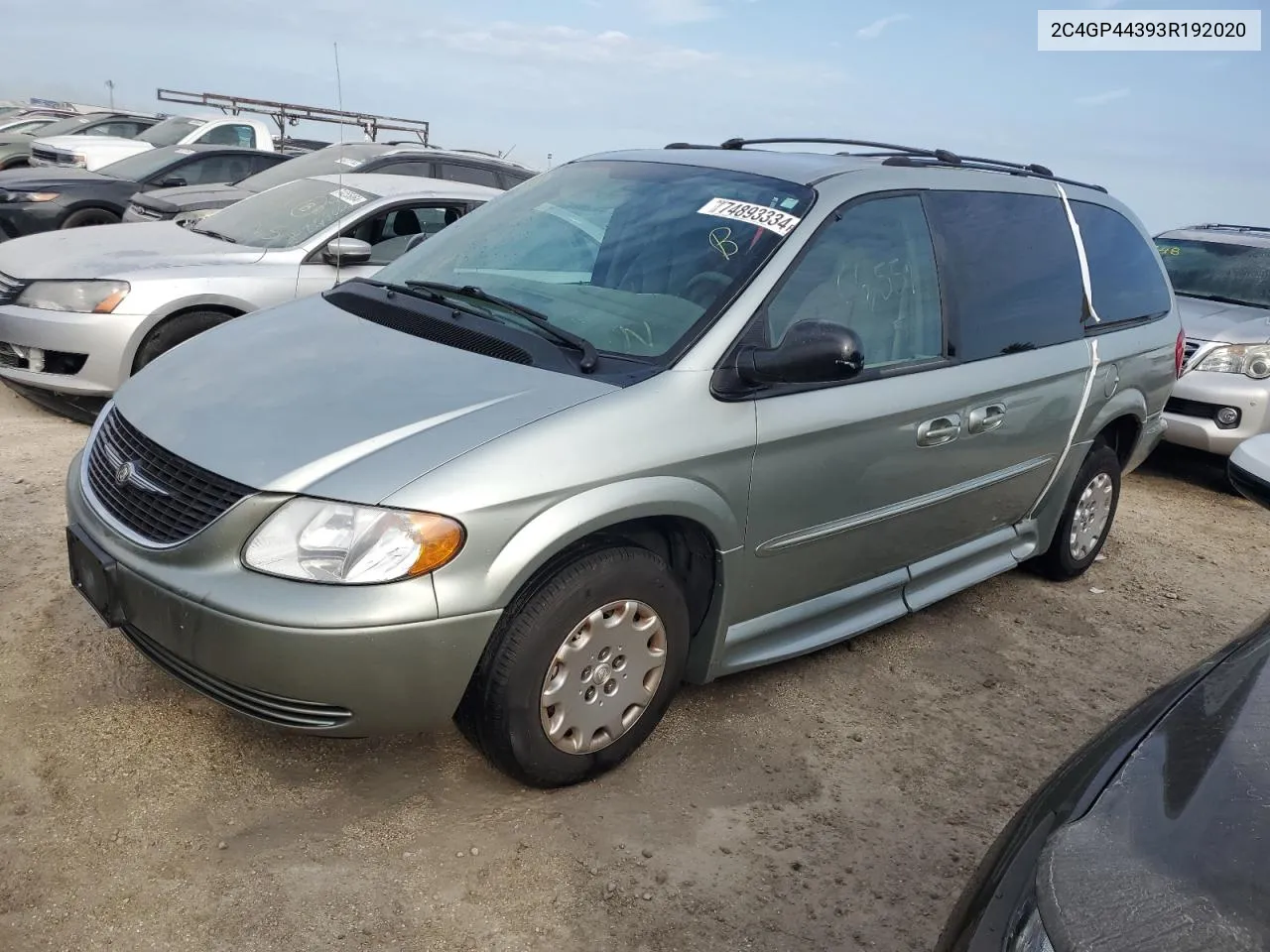 2003 Chrysler Town & Country Lx VIN: 2C4GP44393R192020 Lot: 74893334