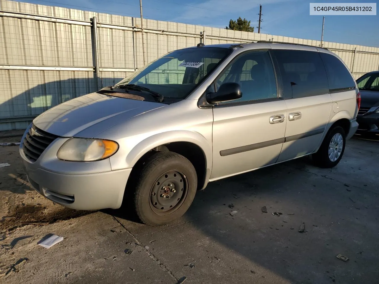 2005 Chrysler Town & Country VIN: 1C4GP45R05B431202 Lot: 75227334