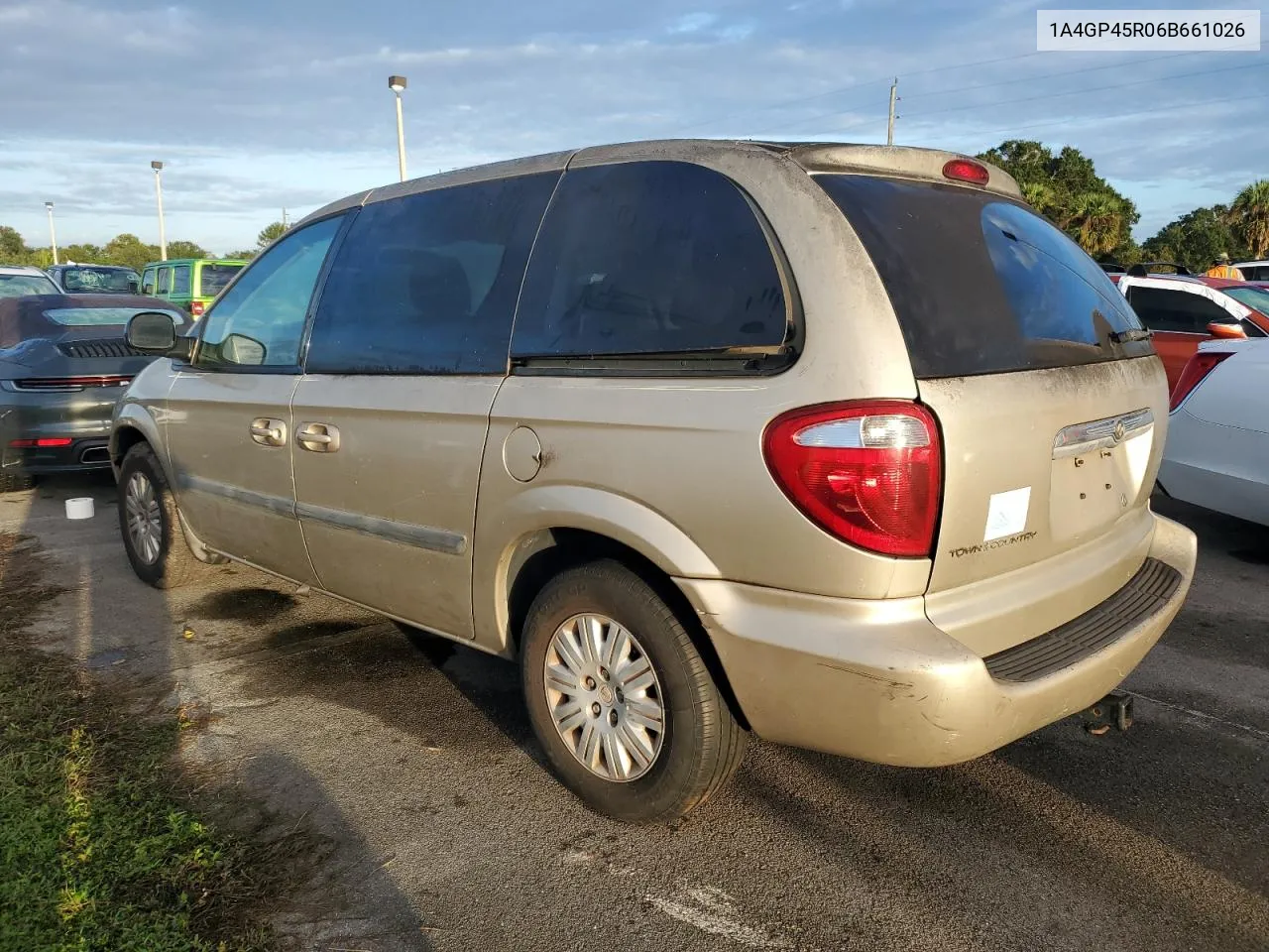 2006 Chrysler Town & Country VIN: 1A4GP45R06B661026 Lot: 75126534