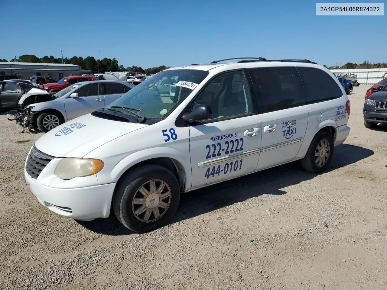 2006 Chrysler Town & Country Touring VIN: 2A4GP54L06R874322 Lot: 77384424