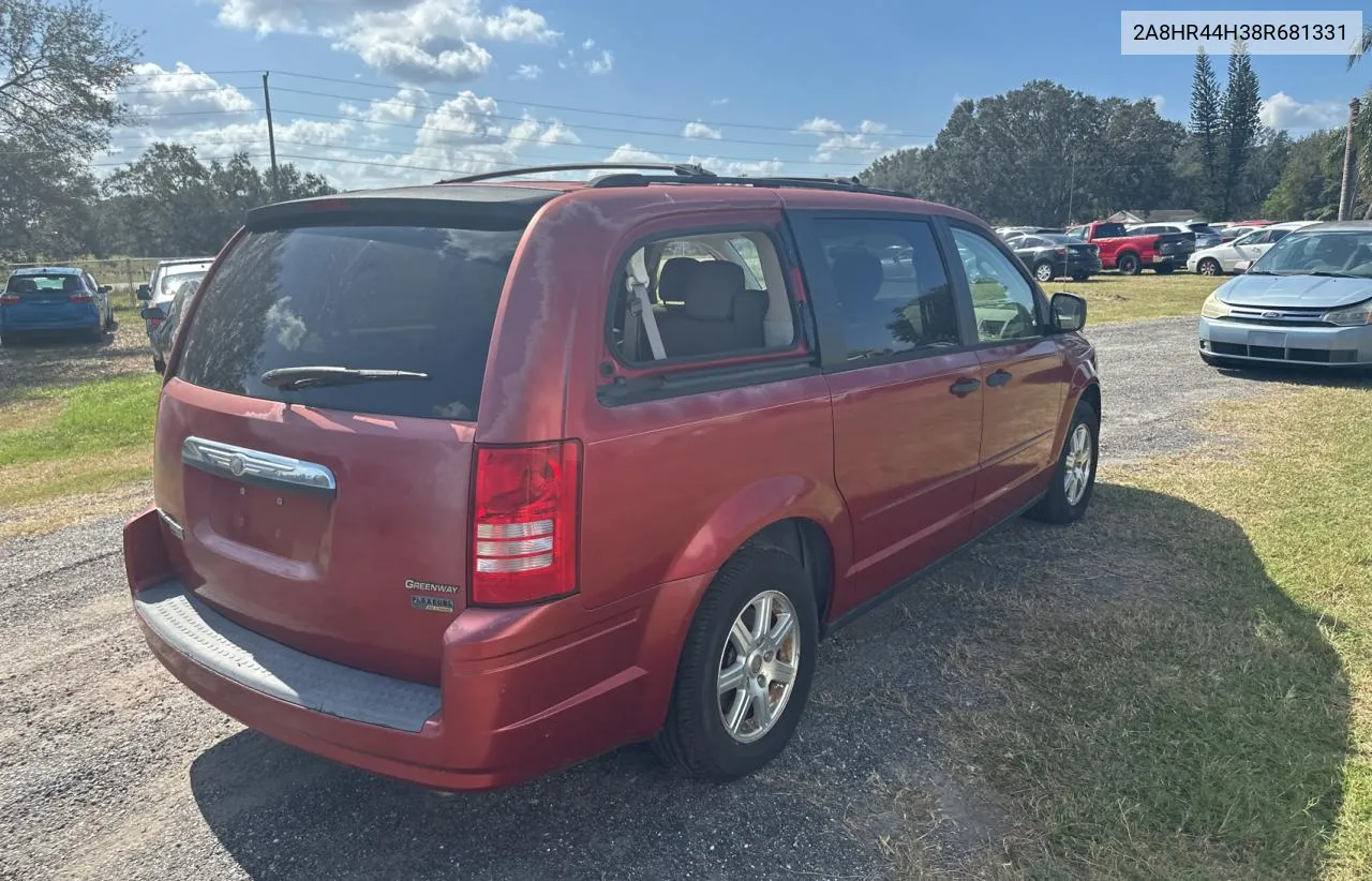 2008 Chrysler Town & Country Lx VIN: 2A8HR44H38R681331 Lot: 77883314